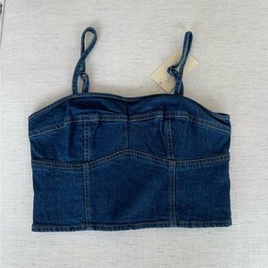 Universal thread denim crop top stretch